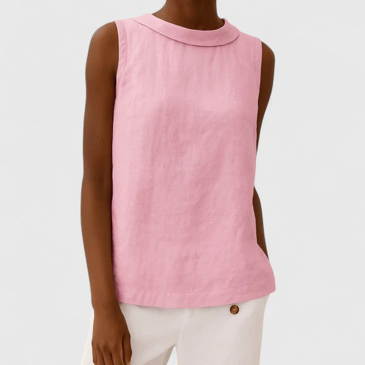 Anastine | Elegant Top With Roll Collar, women's top – view 7