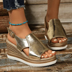 Stefanie Metallic Platform Comfort Sandals