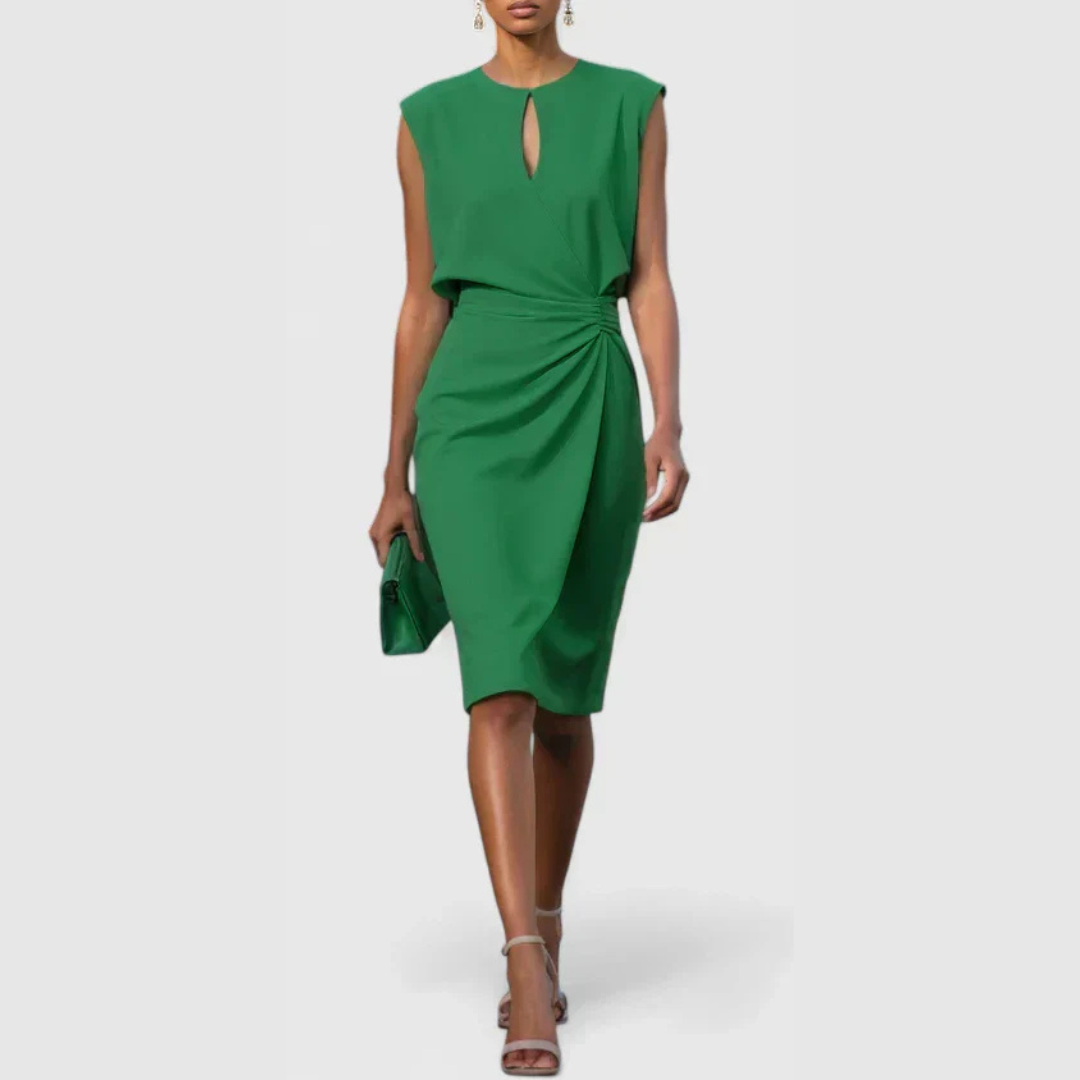 Karla Sleeveless Ruched Midi Dress