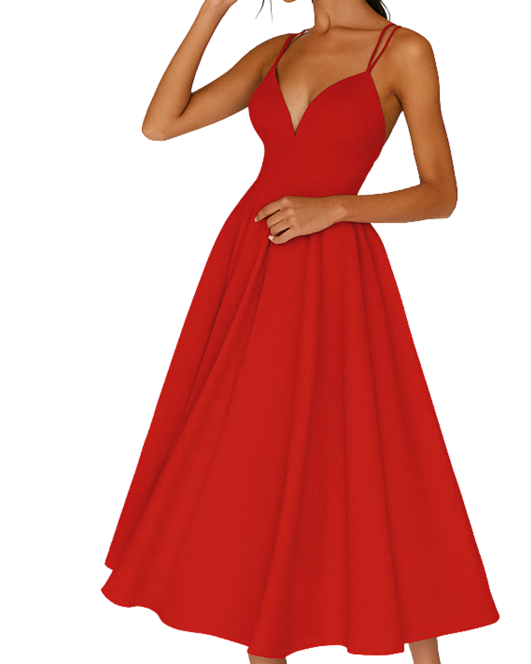 Lena Strappy Midi Wedding Guest Dress
