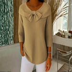 Dorothea Bow Detail Three-Quarter Sleeve Top