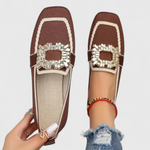 Doris Crystal Buckle Slip-On Loafers