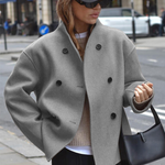 Bini | Stand Collar Long Sleeve Coat, women's coat – view 2