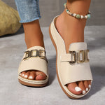 Melanie Slip-On Buckle Flat Sandals