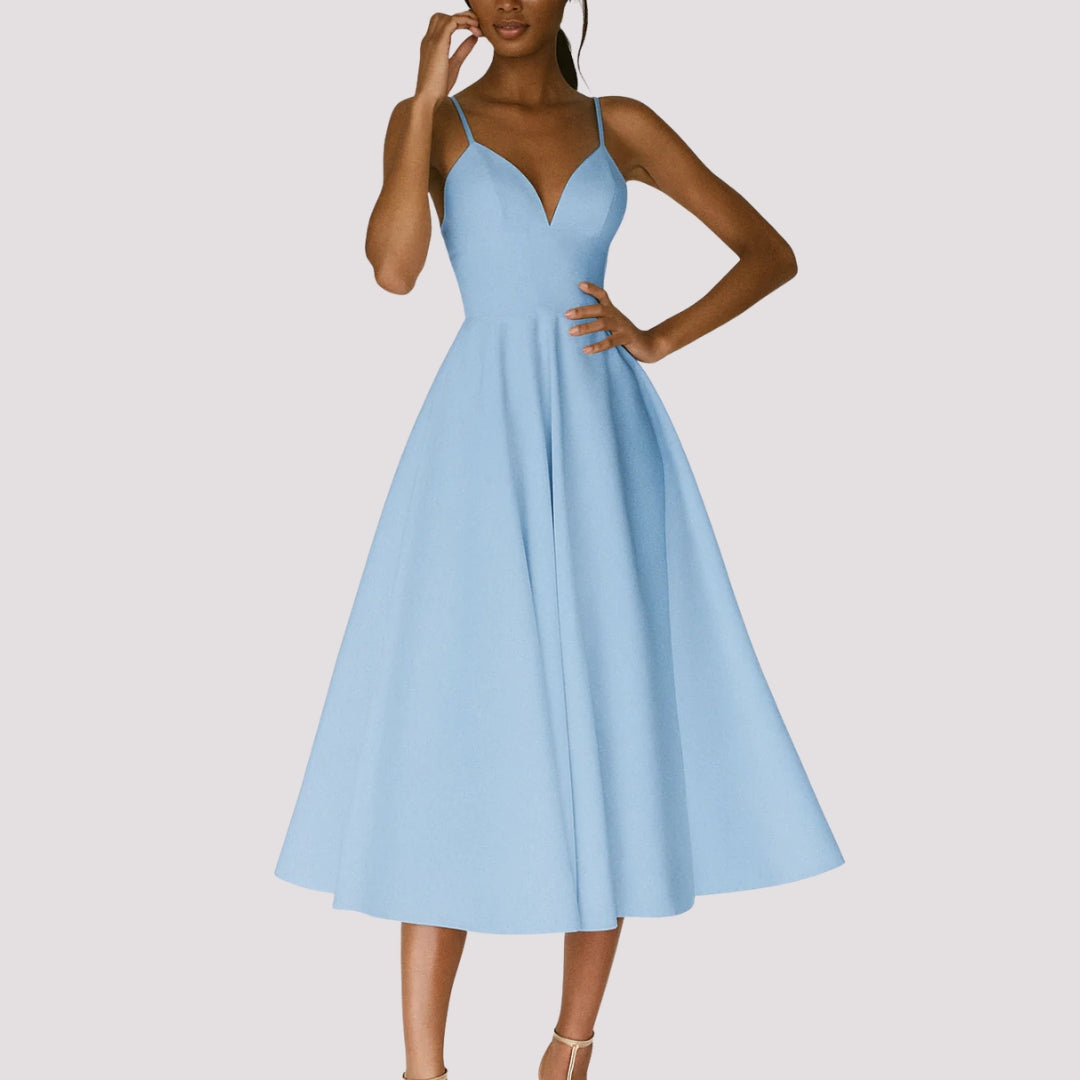 Regine Strappy Wedding Guest Midi Dress