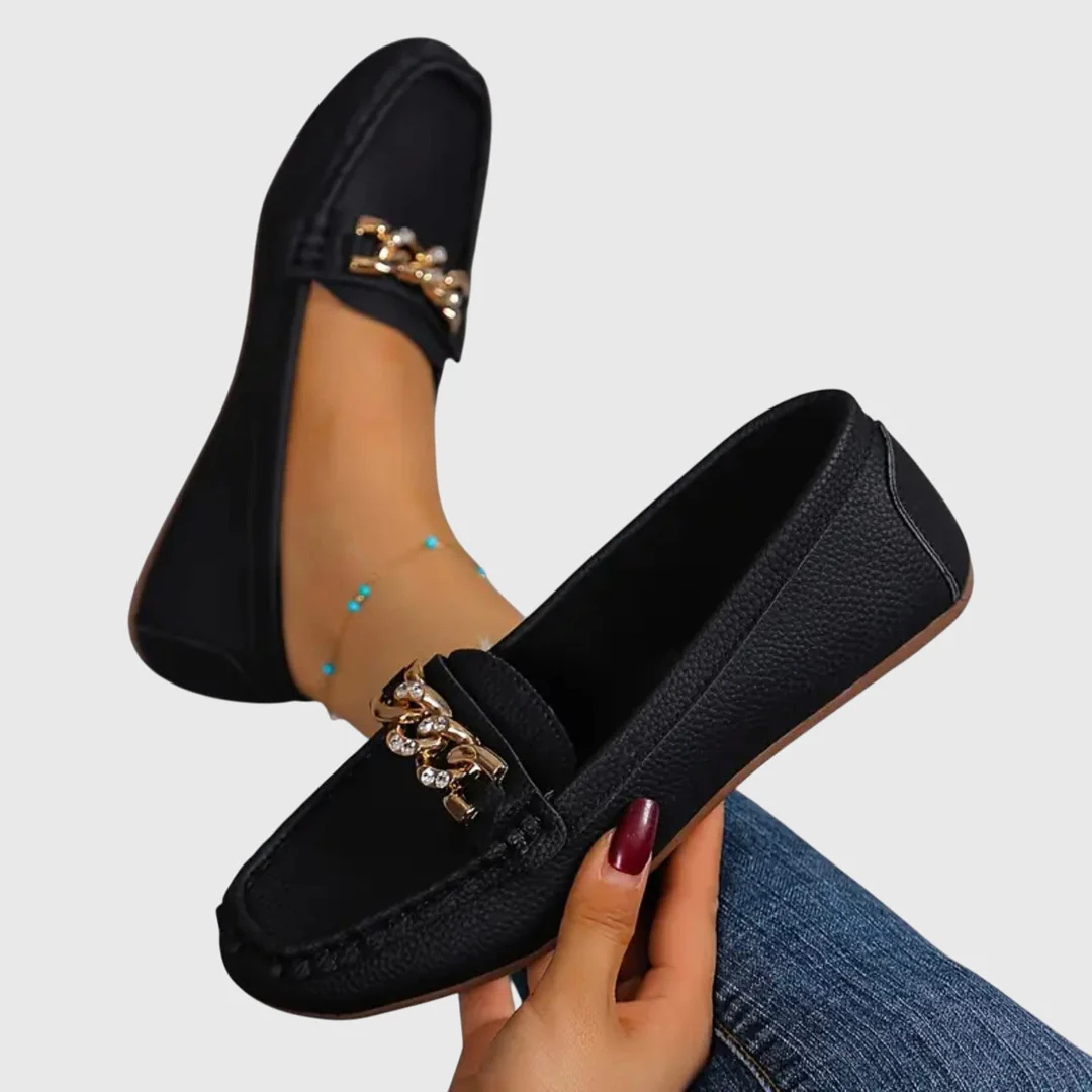 Regine Chain Detail Slip-On Loafers