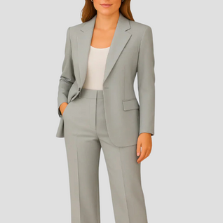 Laura Tailored Suit Set with Long Blazer and Trousers