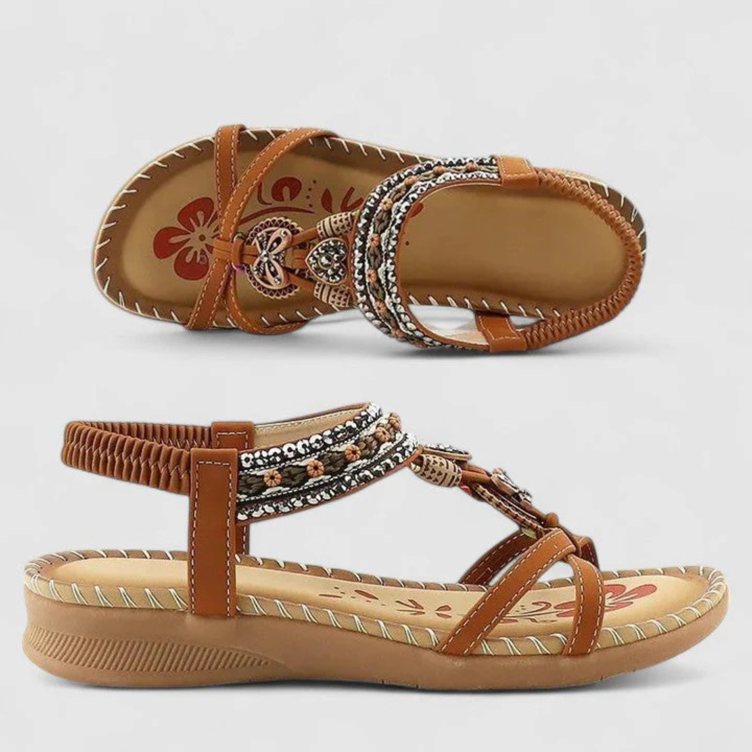 Viola Strappy Flat Open-Toe Sandals