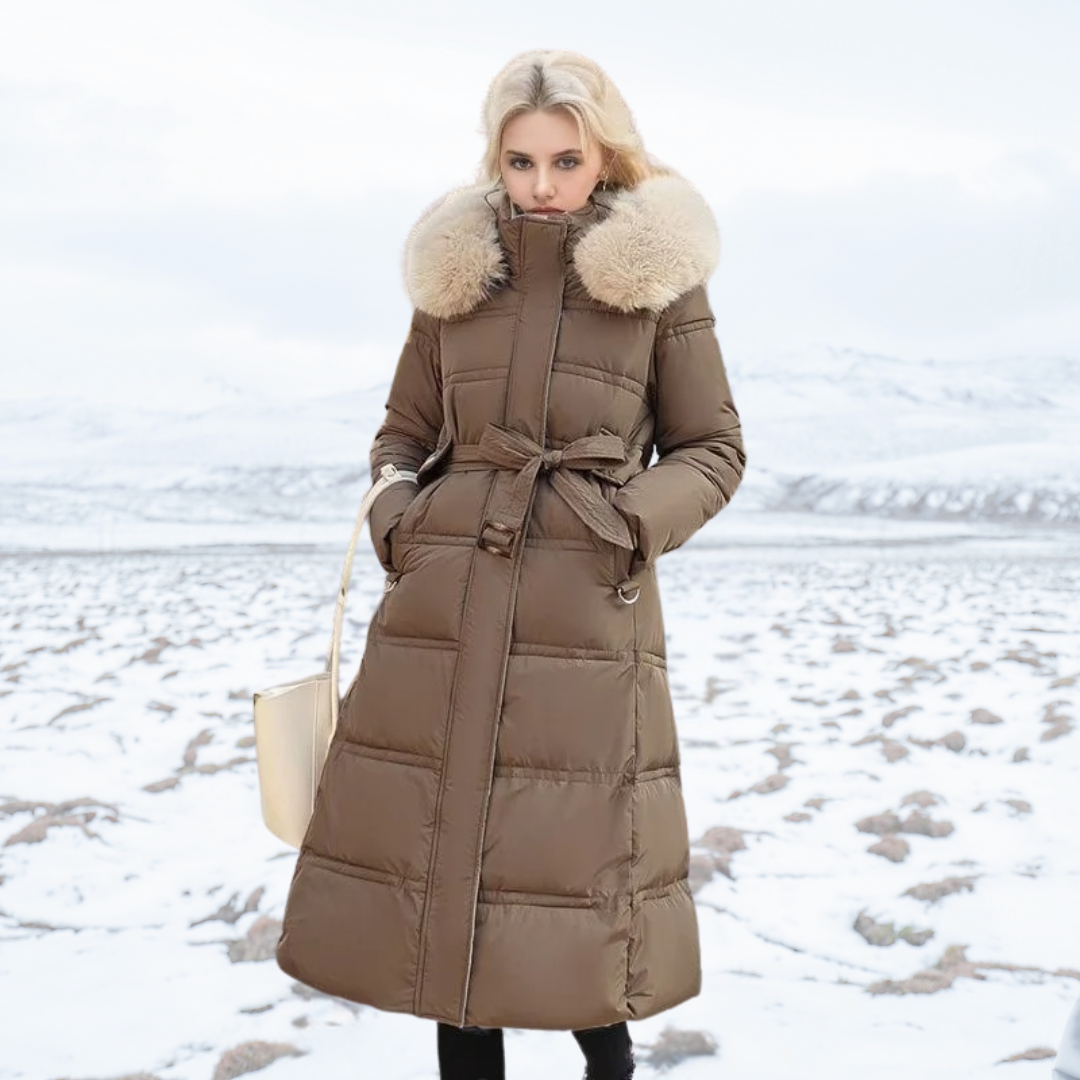Karin Belted Hooded Quilted Coat