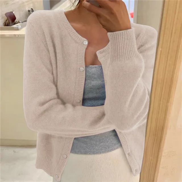 Elke Crewneck Long Sleeve Cardigan