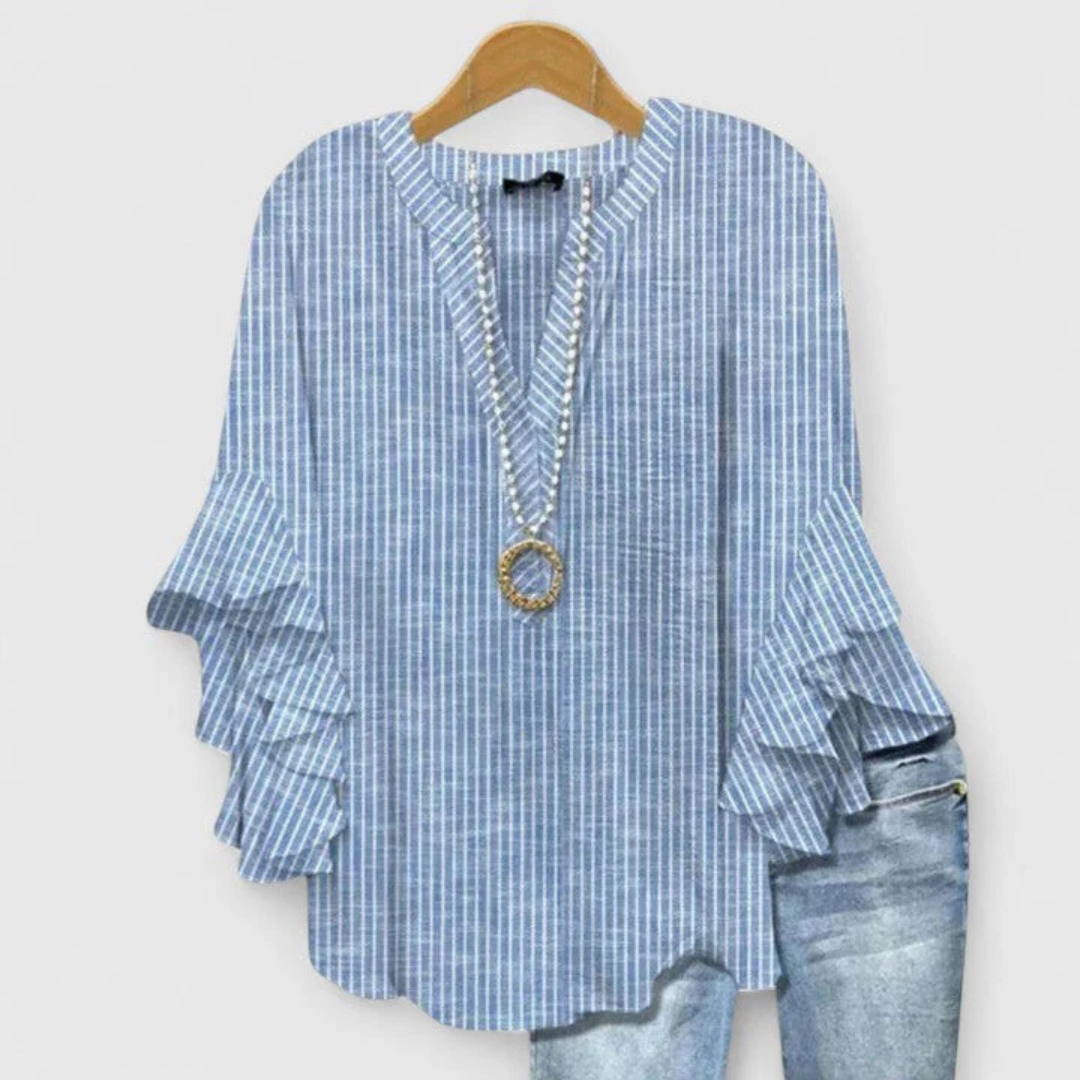 Viviane Floral Ruffle Sleeve Casual Top