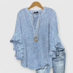 Viviane Floral Ruffle Sleeve Casual Top