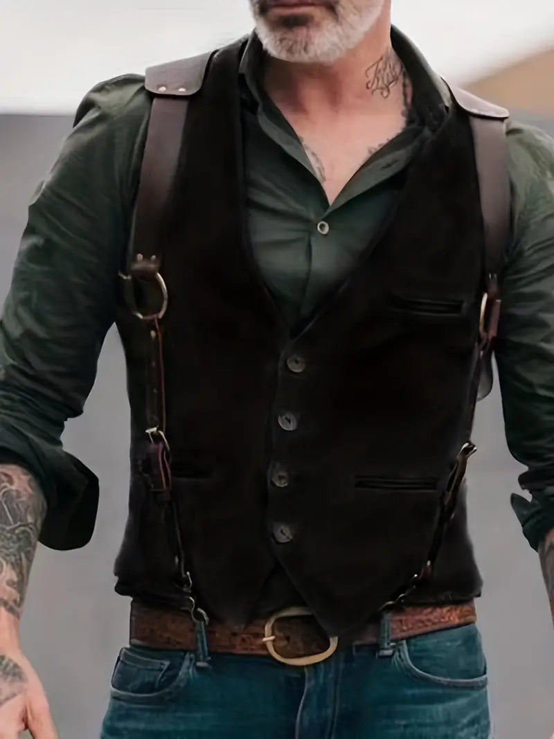 Patrick Vintage Buckle-Strap Vest
