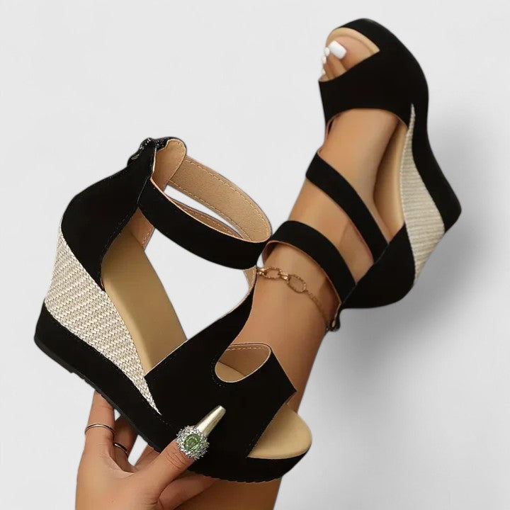 Zynavielle | Wedge Sandals with Ankle Strap