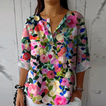 Isabella Floral Print V-Neck Top