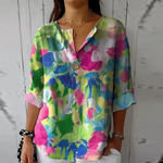 Isabella Floral Print V-Neck Top