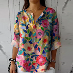 Isabella Floral Print V-Neck Top