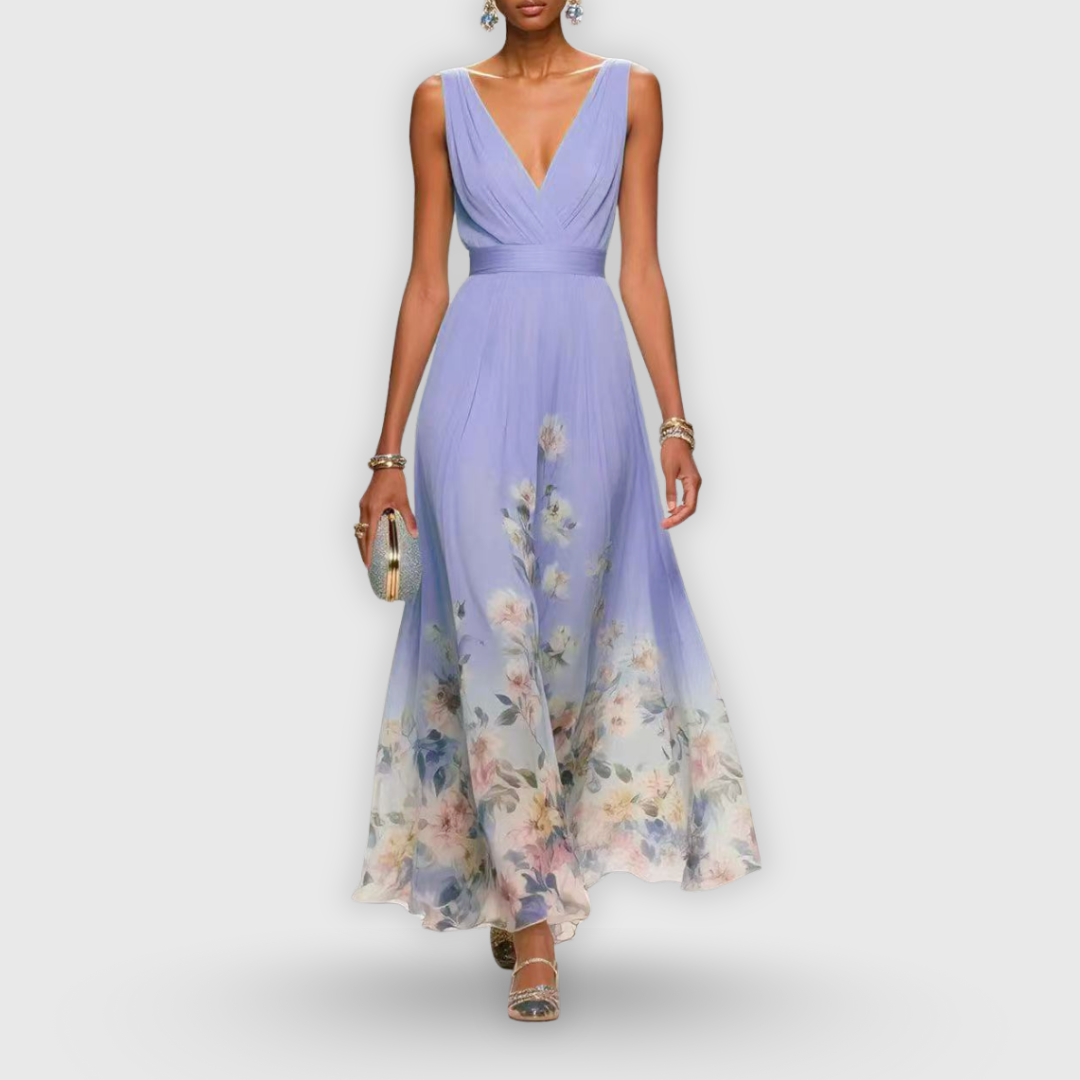 Tanja Floral V-Neck Maxi Dress