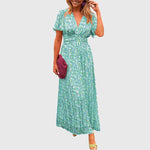 Regine Floral Short-Sleeve Maxi Dress