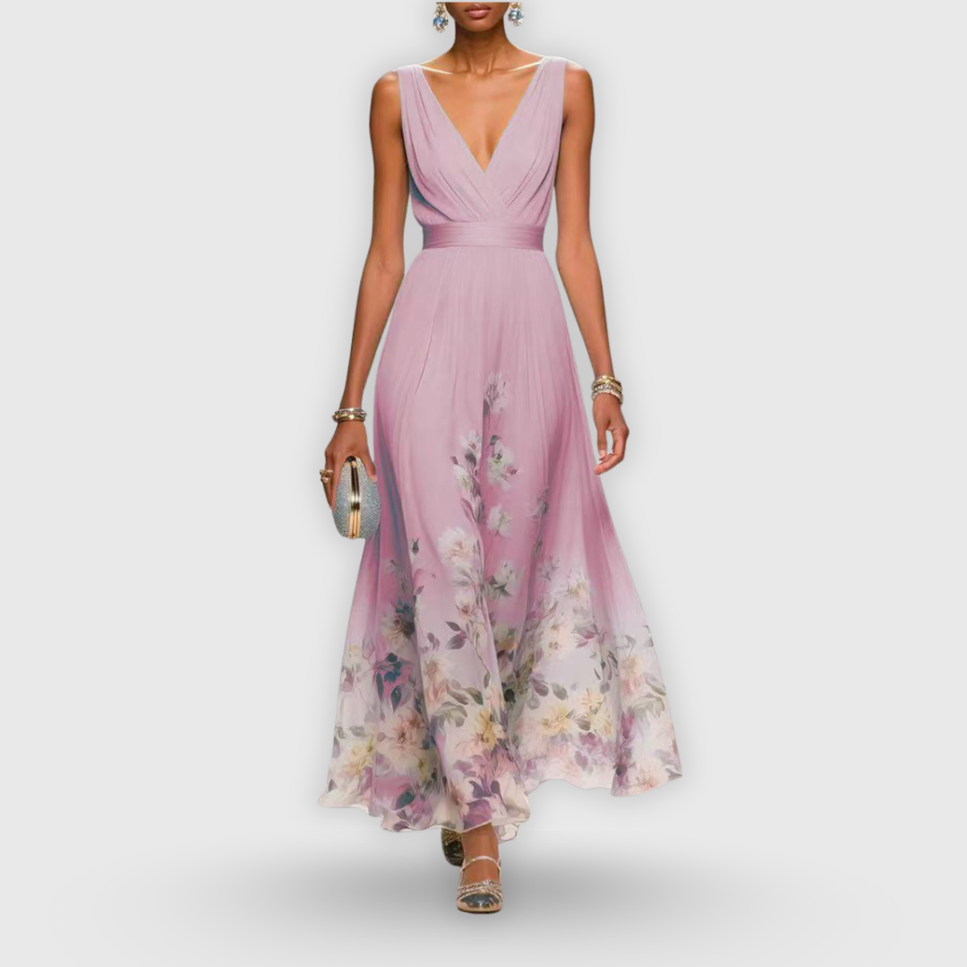Tanja Floral V-Neck Maxi Dress