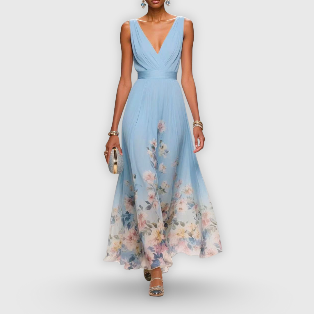 Tanja Floral V-Neck Maxi Dress
