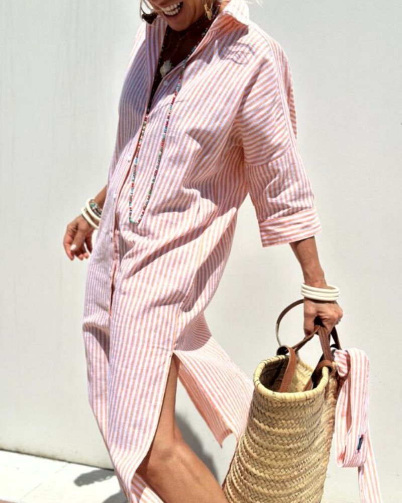 Jasmin Striped Summer Shirt Dress