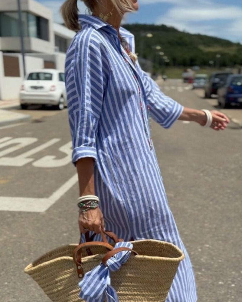 Jasmin Striped Summer Shirt Dress