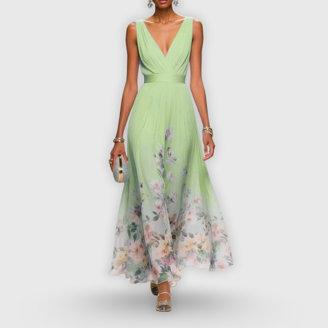 Tanja Floral V-Neck Maxi Dress