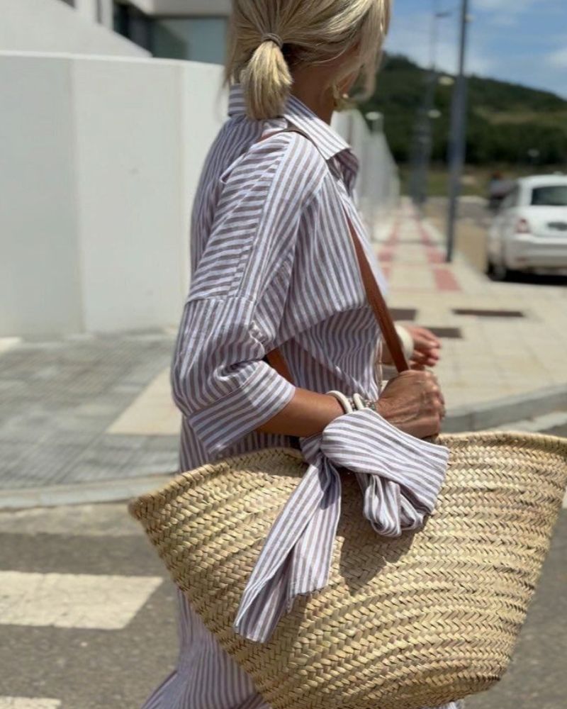 Jasmin Striped Summer Shirt Dress
