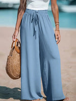 Doris Tie-Waist Wide-Leg Palazzo Pants