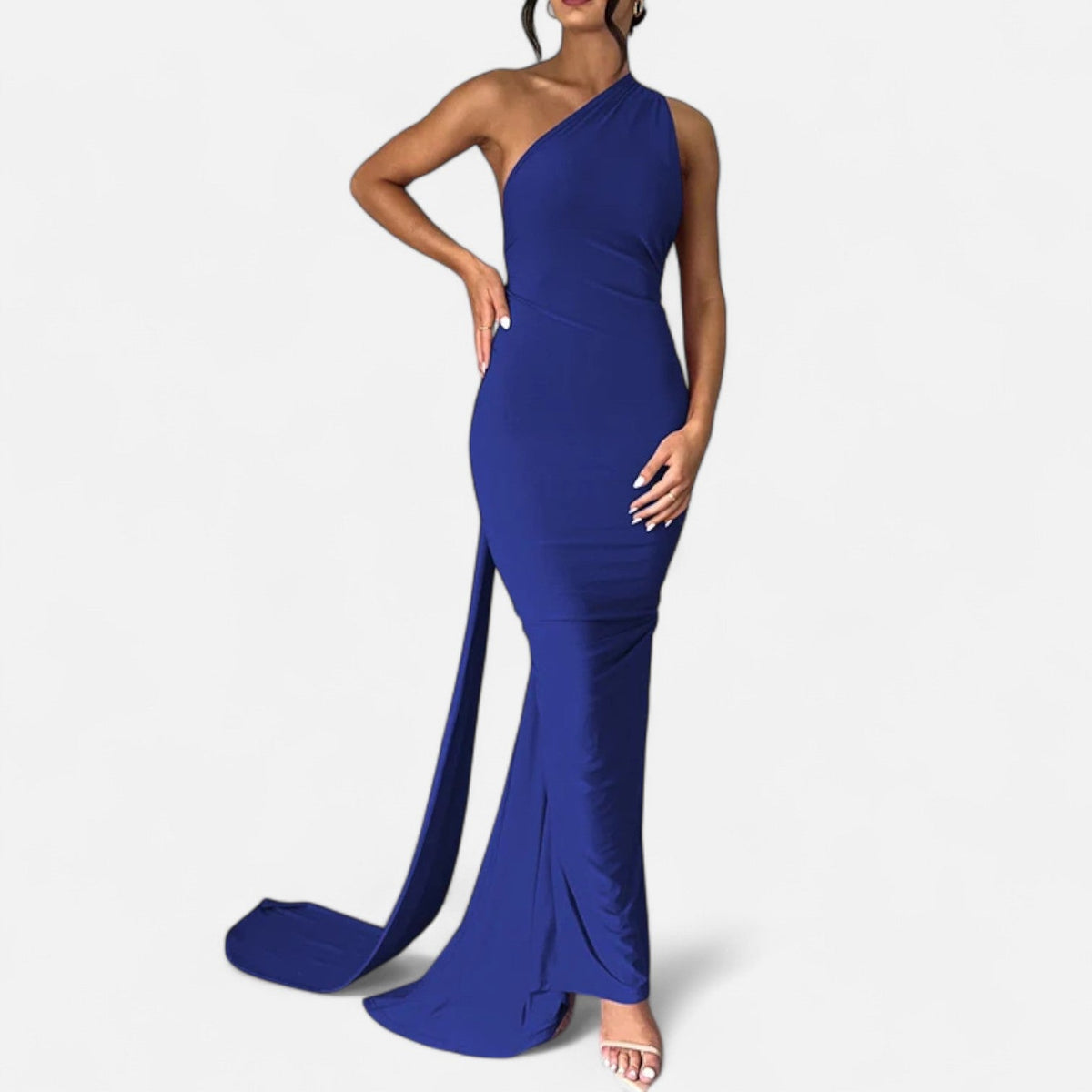 Lara One-Shoulder Halter Maxi Dress