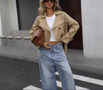 Karin Short Double-Breasted Trench Coat