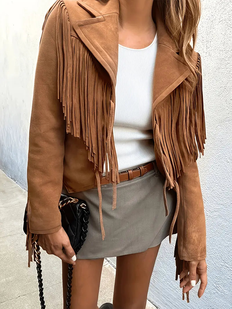 Natalie Fringe Faux Suede Jacket