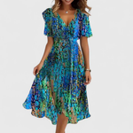 Helga Floral V-Neck Midi Dress