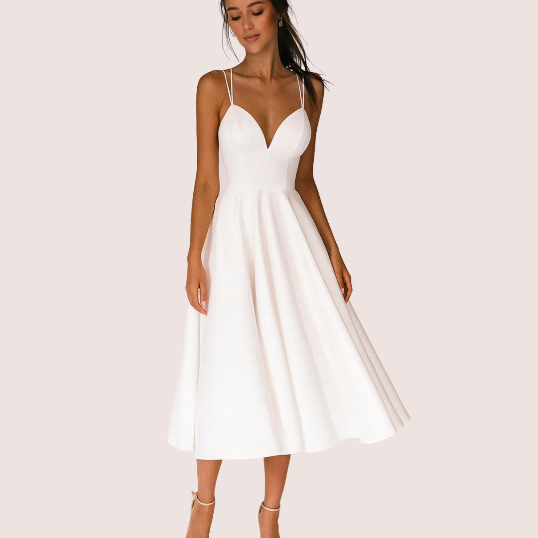 Regine Strappy Wedding Guest Midi Dress