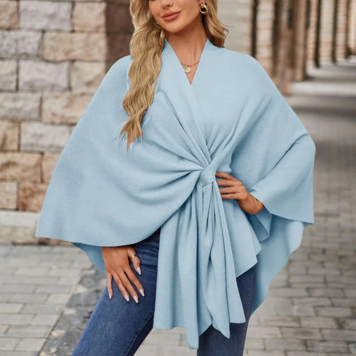Veronika Cape-Style Top with Front Knot