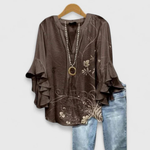 Viviane Floral Ruffle Sleeve Casual Top