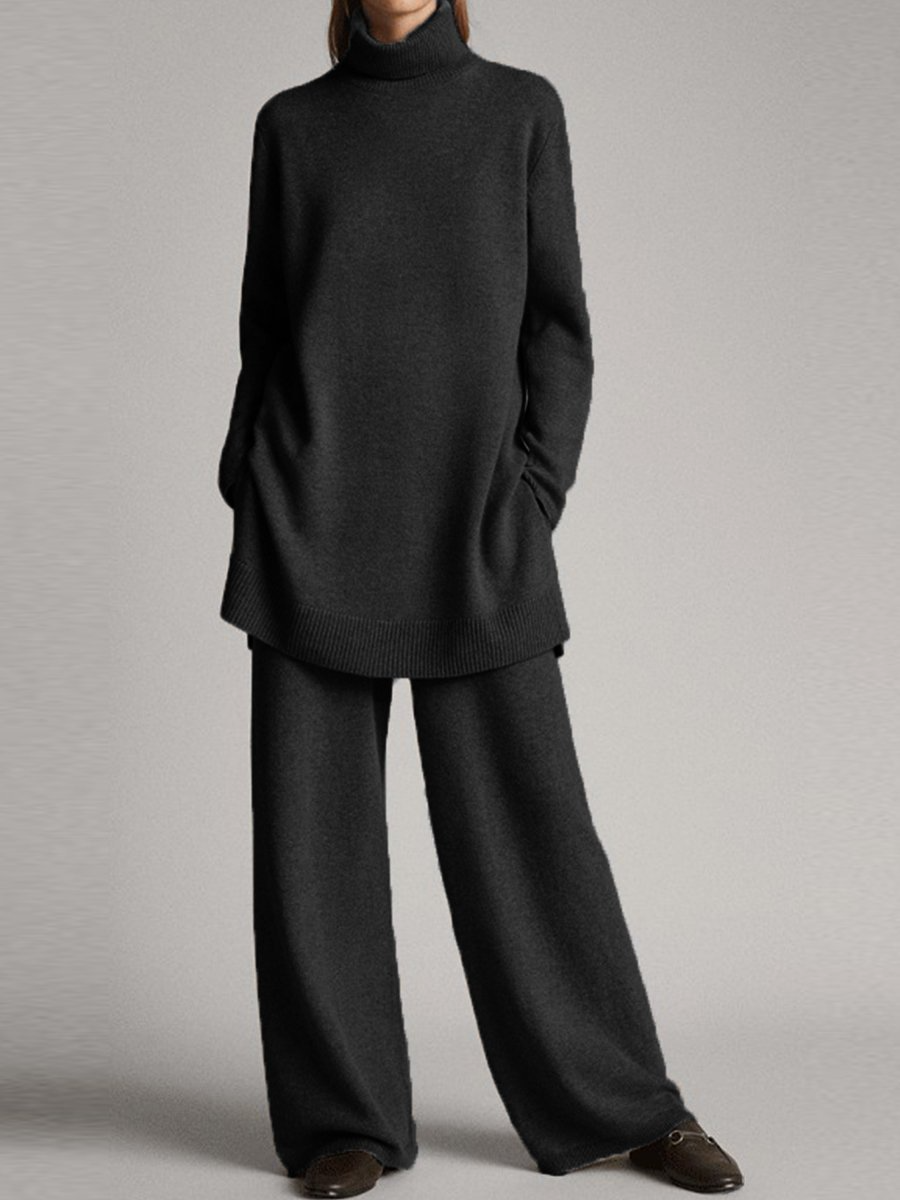 Isabella Turtleneck Wide-Leg Trouser Set