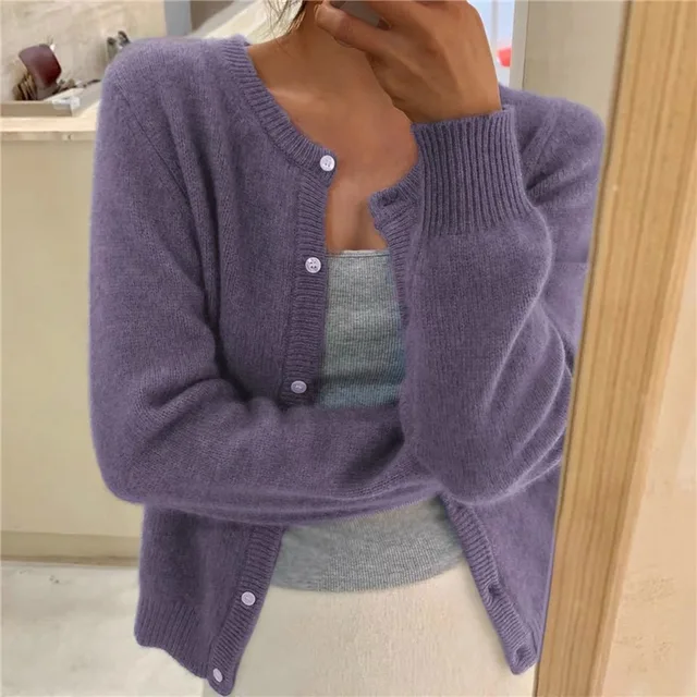 Elke Crewneck Long Sleeve Cardigan