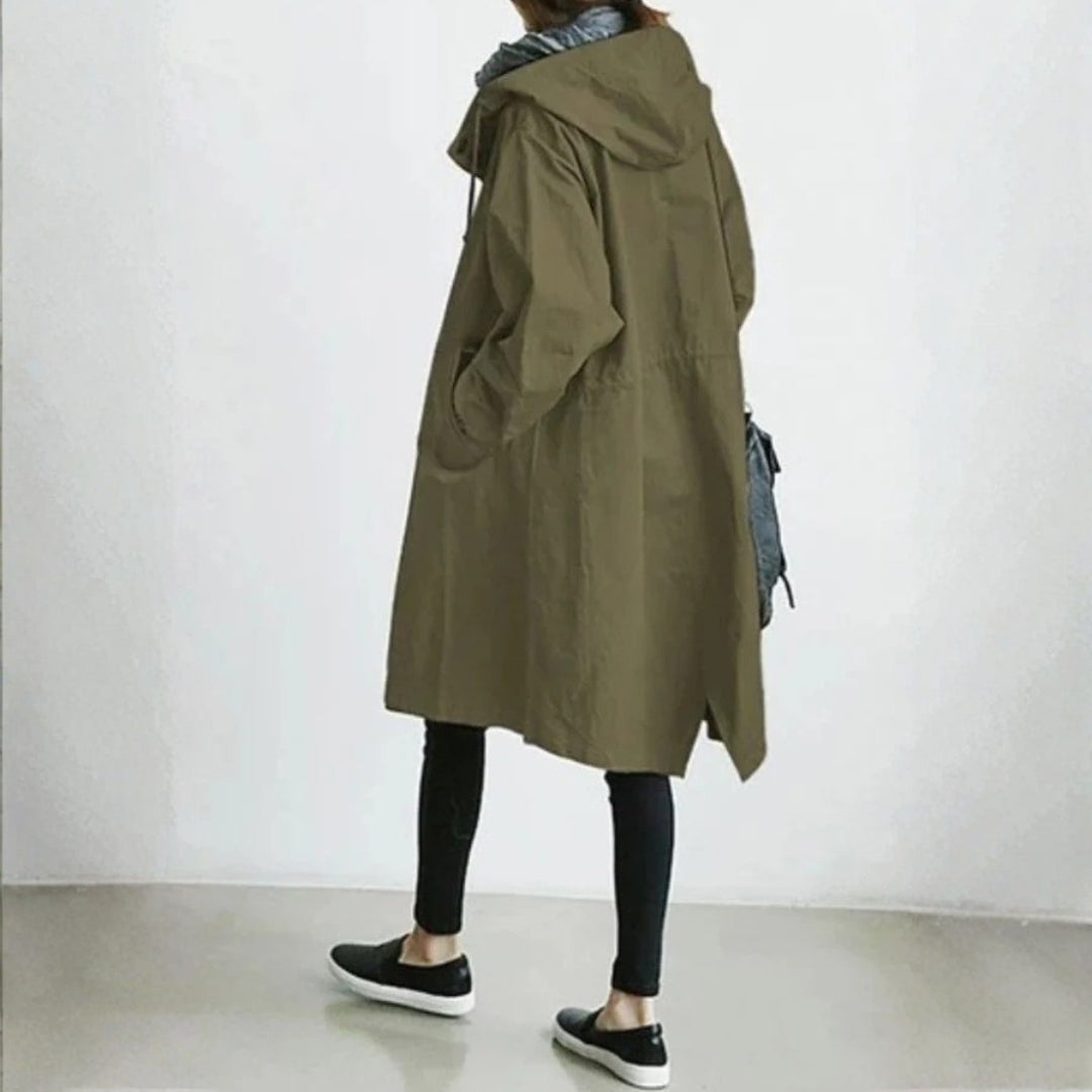 Edith Long Button-Front Street Coat