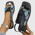 Selina Contrast Strap Flat Sandals