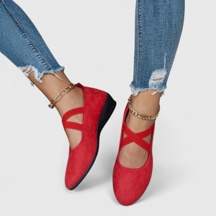Claudia Orthopedic Cross-Strap Ballet Flats