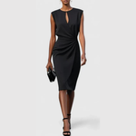 Karla Sleeveless Ruched Midi Dress