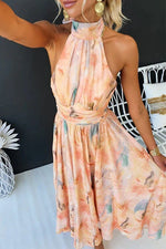 Claudia Floral Halter Summer Maxi Dress