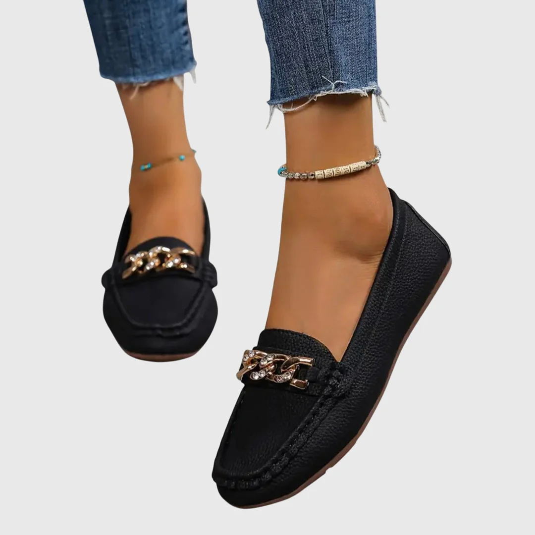 Regine Chain Detail Slip-On Loafers