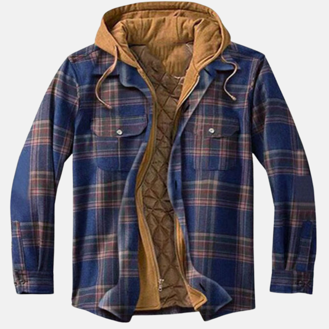 Erich Casual Warm Plaid Button Jacket