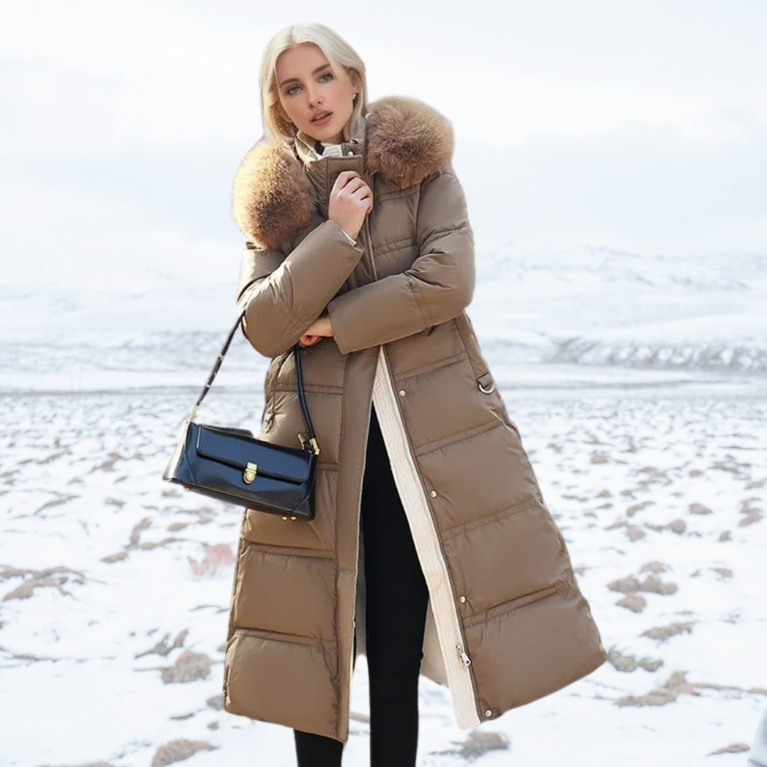 Karin Belted Hooded Quilted Coat