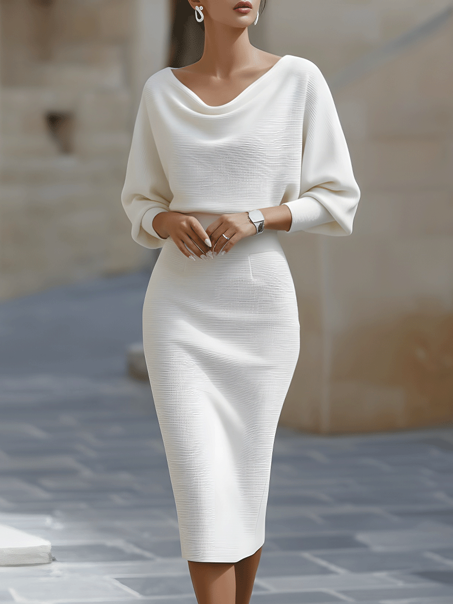 Jacqueline Batwing Sleeve Bodycon Midi Dress