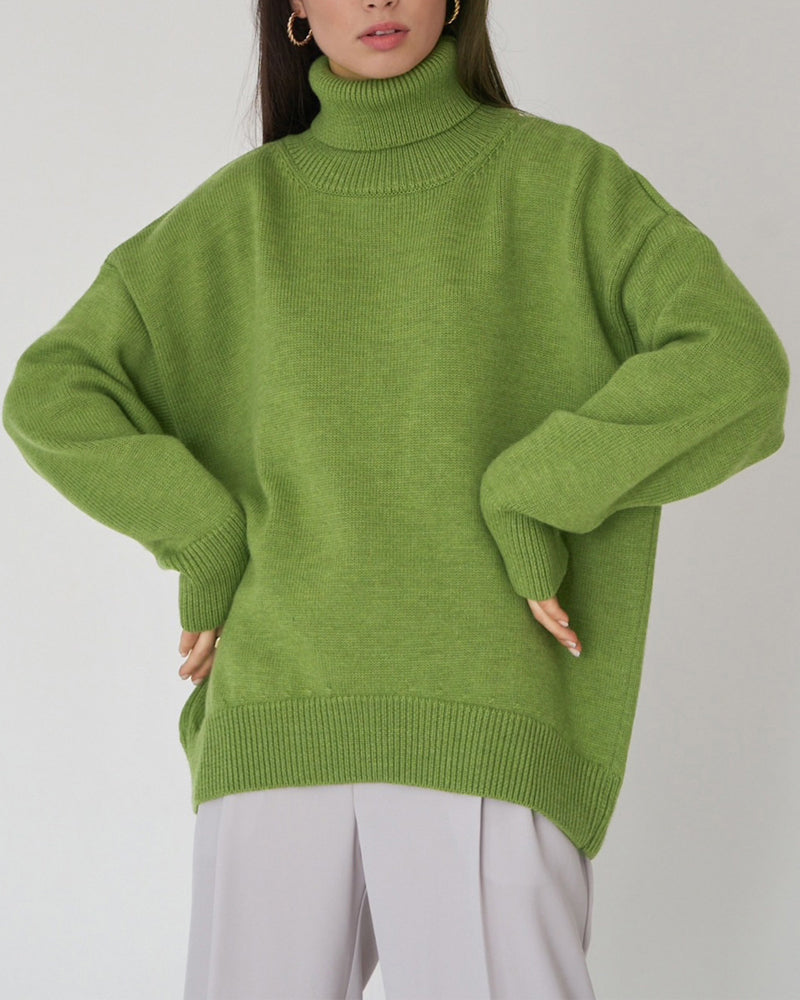 Claudia Oversize High-Neck Casual Sweater