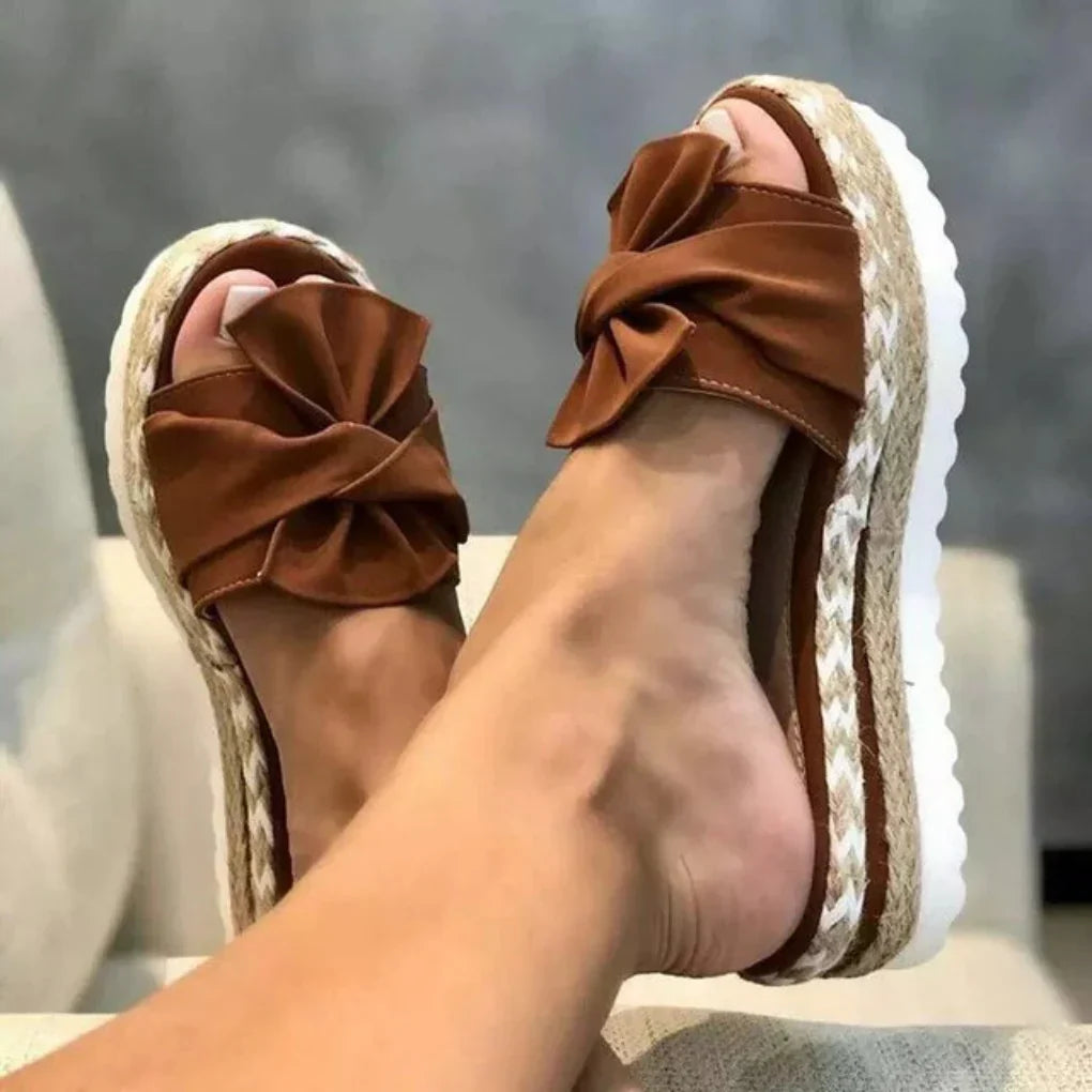 Nadine Bow Slip-On Sandals